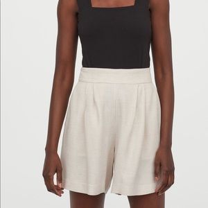 Light Beige High Waist Shorts